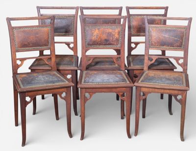 TRAVAIL ART NOUVEAU Suite de six chaises