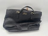 guccissi black leather tote bag with gold hardware