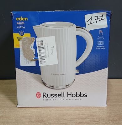 emballage représentant une cafetière blanche posée sur une table en bois