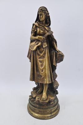 EUTROPE BOURET (1833-1906) Sujet en bronze patiné, représent…