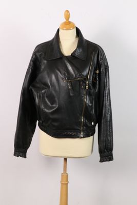 LOEWE - Perfecto vintage en cuir noir.