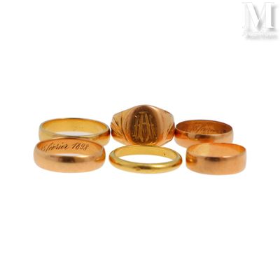 Lot de bagues Lot de bagues aux deux tons d'or 18K (750°/°°)…