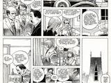 une bande dessinée en noir et blanc mettant en scène un homme en costume en train de parler à une femme