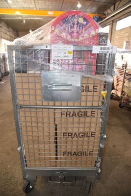 a cart that has a lot of boxes in it