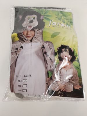 a picture of a child wearing a costume in a bag