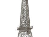 silver metal eiffel tower on a white background