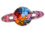 a picture of a paper plate with a picture of a bird on it