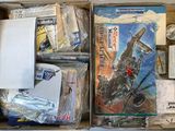 a box of assorted items sitting on a table