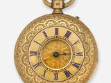 une montre de poche ancienne en or, avec des chiffres romains et des chiffres romains bleus