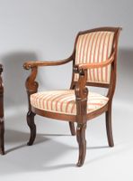 Paire de fauteuils en acajou et placage d'acajou, les suppor… (photo 2)