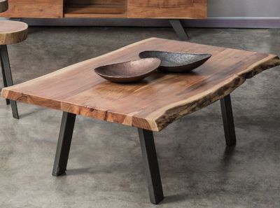 Table basse CHENO en acacia naturel et pieds metal noir - 11…