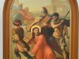 an image of a painting of jesus carrying the cross with other people