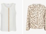 a white top and a leopard print blouse
