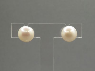 Paire Boutons d'oreille perle d'eau douce (11 mm) A l'état n…