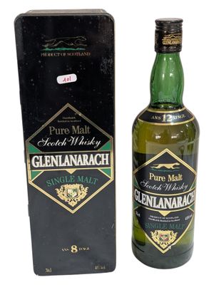 an image of a bottle of glennanach whisky next to a box