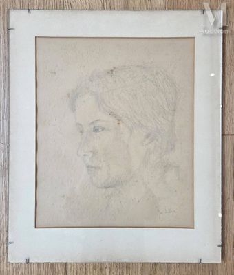 Ecole du XXème siècle Portrait de femme de profil
