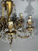 Lustre électrifié en bronze et métal doré à huit bras de lum… (photo 3)