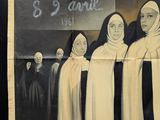 an old movie poster of a group of nuns standing in front of a group of people