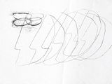 un dessin représentant un visage sur une feuille de papier