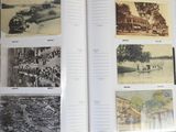 an open book with pictures of people and a plane on it