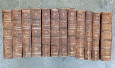 six vieux livres alignés en rangées sur une surface en béton