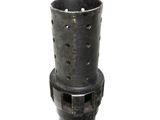a black pipe with holes on it on a white background