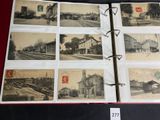 a picture of a book with pictures of a train station