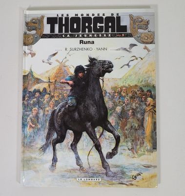 la couverture d'une bande dessinée représentant un homme à cheval