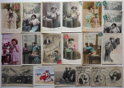 18 CPA Téléphone : belle thématique