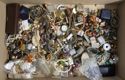 une boîte remplie de bijoux et d'autres objets divers