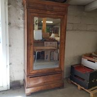 Armoire à glace en placage ronceux - Fin XIXème - H.