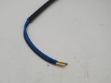 a blue and black wire connected to a black and white wire