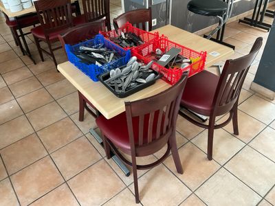 a table with a bunch of items on top of it