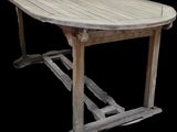 a wooden table with a wooden top on a black background