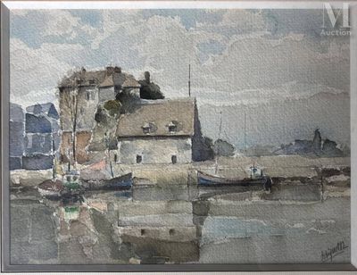 une image d'un tableau représentant un bateau dans l'eau