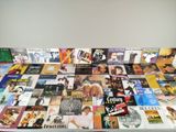 a table with a lot of books on top of it