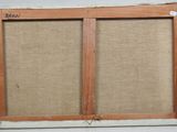 a close up of a picture of an old window frame