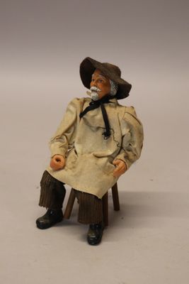 un couple de santons provencaux en terre cuite ht 20cm