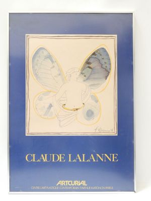 blue and white picture of a butterfly on a blue and white background