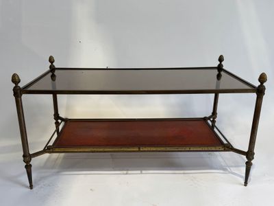 JANSEN, dans le goût de. Table basse rectangulaire en laiton… - Photo 1