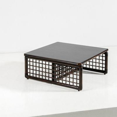 an image of a coffee table made out of wood and metal