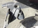 a close up view of a motorcycle ' s rear end