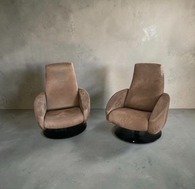 pair of mid century swivel chairs