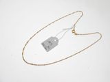 gros plan d'un collier auquel est attachée une étiquette