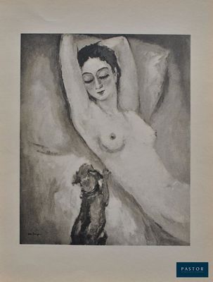 une image représentant un tableau où figurent une femme et un chat