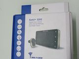 packaging of a blue and white box with a picture of a cell phone inside of it