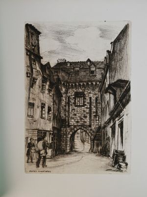une photo d'un dessin représentant une rue dans une ville