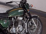 a motorcycle that is parked in a garage