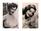 two black and white photos of a woman in a white dress and a woman in a white dress