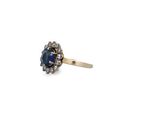 an antique sapphire and diamond cluster ring